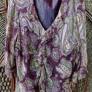 Avenue Purple Paisley Blouse